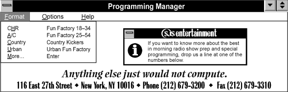 SJS 'Programming Manager' Ad